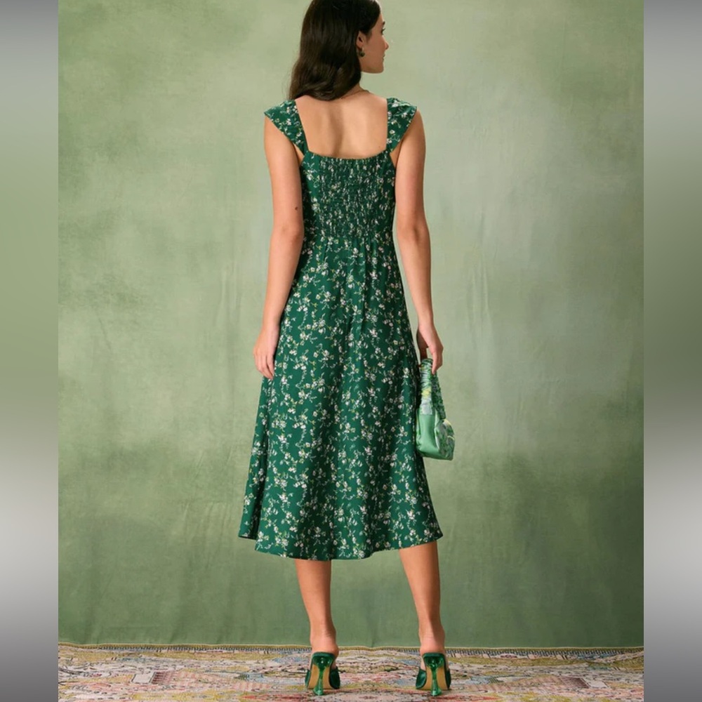 Rihoas green Floral Midi Dress - Picture 3 of 5